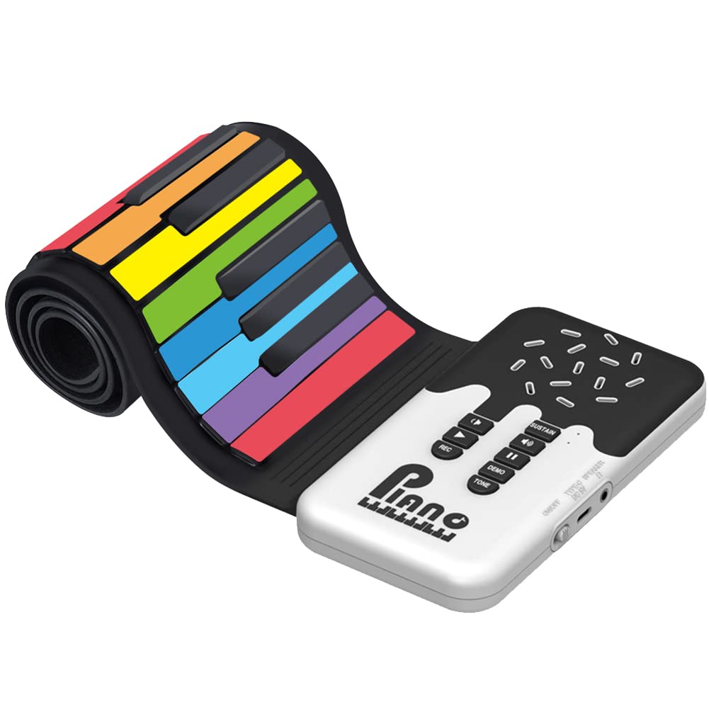 Joselin Teclado Digital de 49 Teclas Piano Enrollable Flexible con Altavoz Alto Piano ElectróNico Manual para Amantes de la MúSica Principiantes