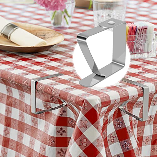 YEAPEAK Tischtuch Klammer, Tischtuchklammern Edelstahl, Tischtuch Klammer, Tischdeckenklammer, Tischdecke Clips Für Dicke Tische Gartentisch, Picknicks, Partys, Hochzeiten, Silber – Bild 3