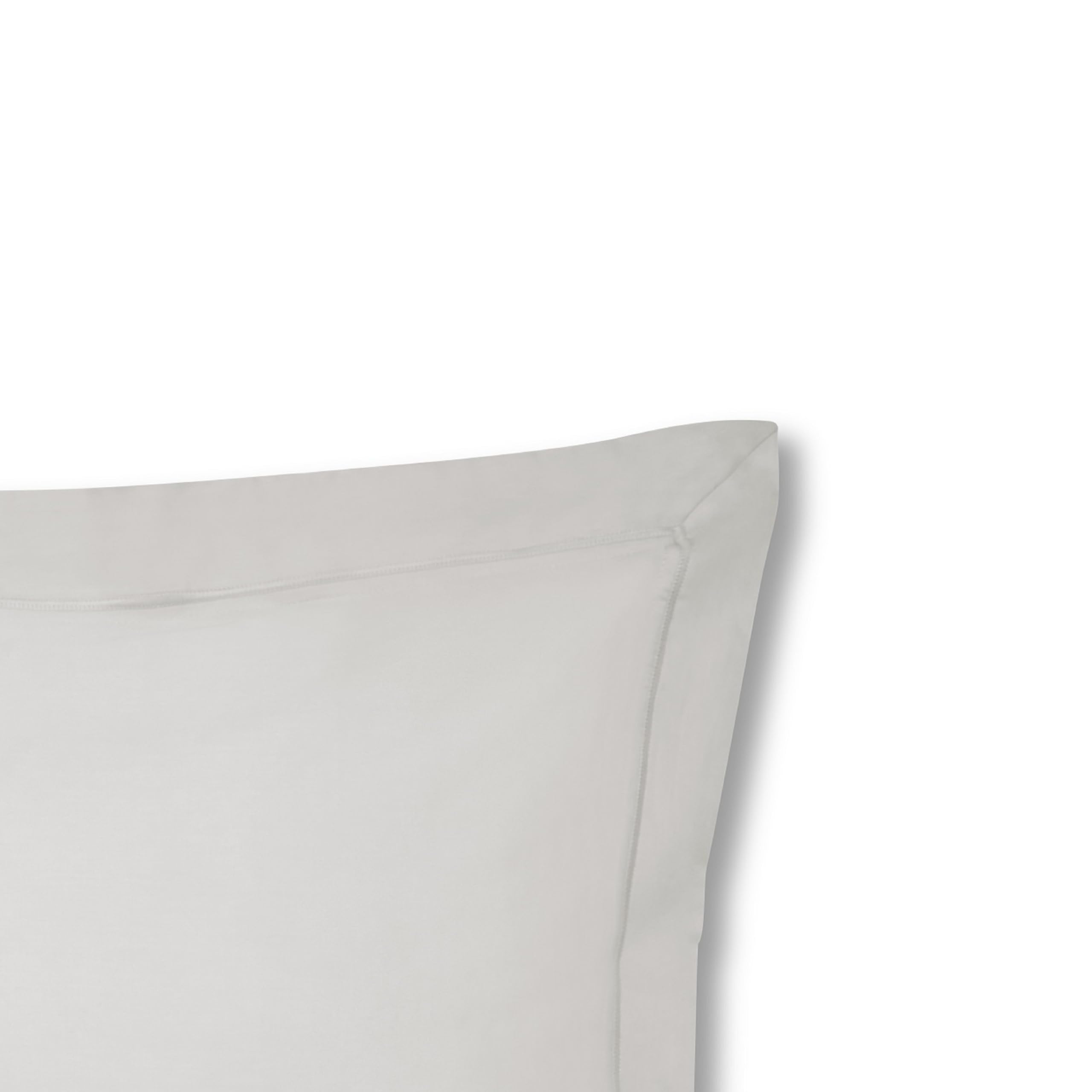 Plain Dyed Cotton Percale Grey 200TC Oxford Pillowcase 50 x 80 cm, Gray, Single - Image 2