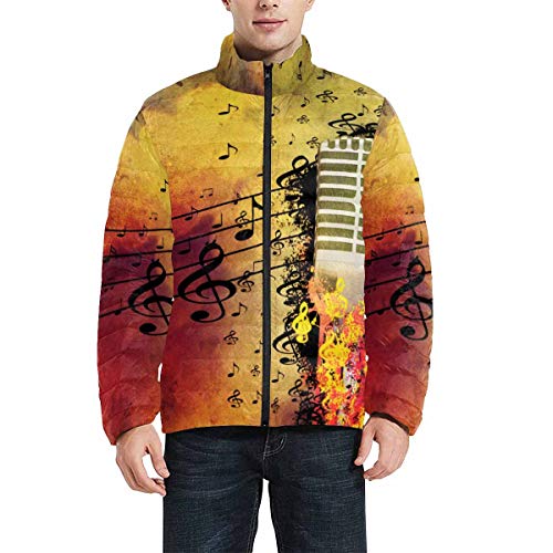 INTERESTPRINT Men's Sportwear Zipper Windbreaker Flight Bomber Jacket Coat Microphone on Grunge Background XL