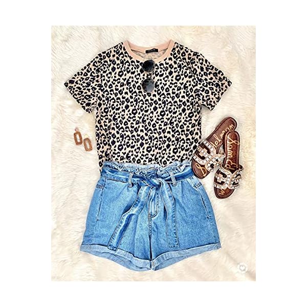 BMJL-Womens-Casual-Cute-Shirts-Leopard-Print-Tops-Basic-Summer-Short-Sleeve-Fashion-Soft-Blouse-Loose-Fit-Tshirt BMJL Women's Casual Cute Shirts Leopard Print Tops Basic Summer Short Sleeve Fashion Soft Blouse Loose Fit Tshirt(MediumLeopard)