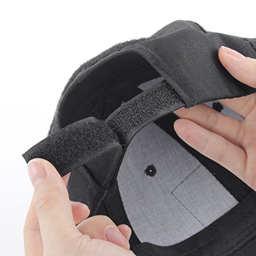 GES Tactical Hat for Men Adjustable Operator Cap with Hook and Loop Panels, Includes USA Flag Patches, Military Baseball Cap