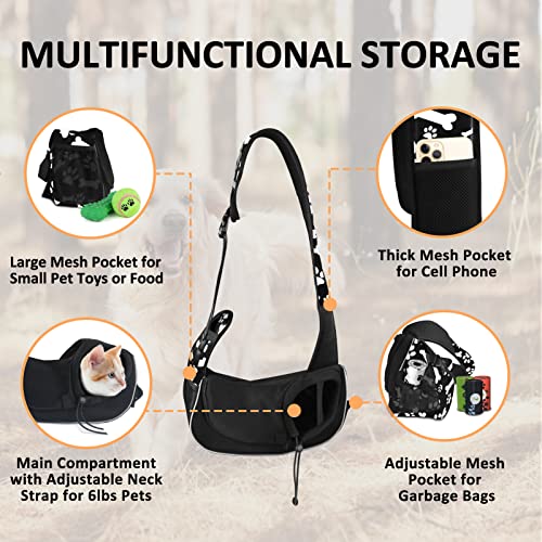 Image of Small Dog Sling Carrier Puppy Sling Travel Cat Carrier Dog Carrying Bag Pet Carrier for Small Dogs Below 5 lbs Pet Supplies Cute Black