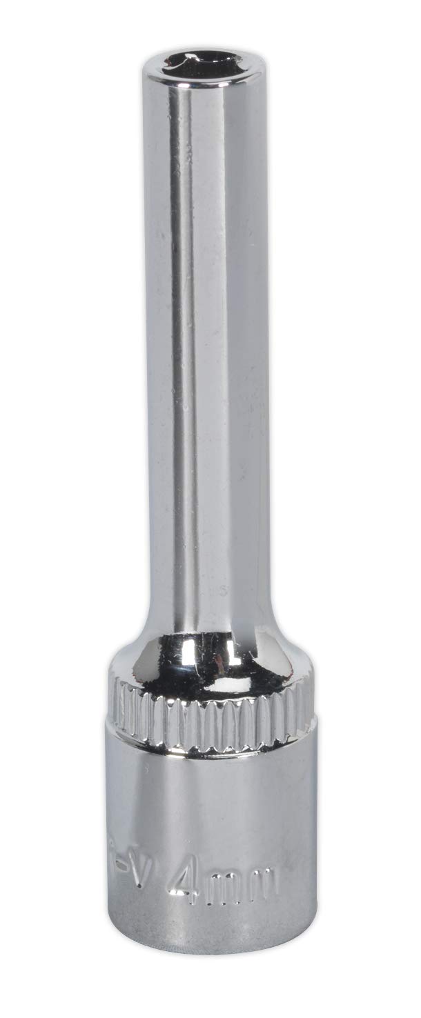 Sealey SP1404D Premier Fully Polished Deep Socket 1/4""Sq Drive 4mm