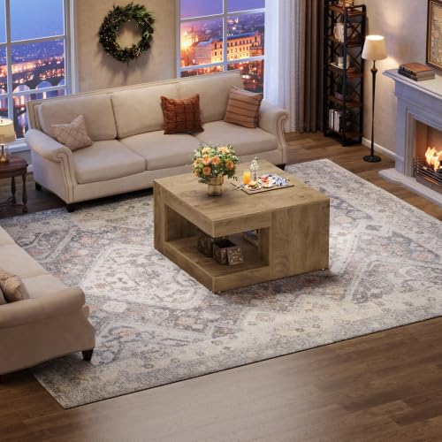 Image of Tribesigns Coffee Table for Living Room, 31.5 inch Square Center Tea Table