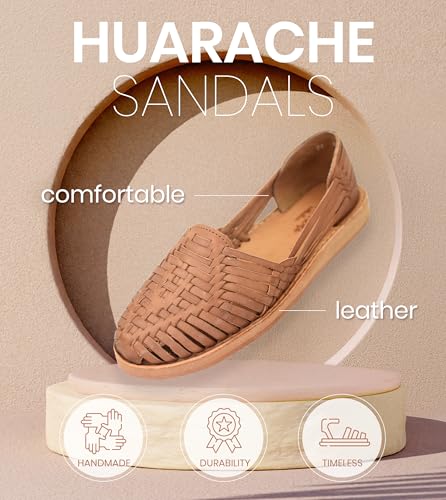 Image of Macarena Collection Womens Shoes Leather Sandals for Women | Huarache Handmade Mexican Sandals | Comfortable & Stylish Womens Sandals 4150