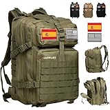JUPPLIES Mochila Tactica Militar 45L Impermeable Oxford 600D IPX5 con Sistema MOLLE y Cremalleras Reforzadas – Gran Capacidad para Crossfit, Gimnasio, Senderismo, Viajes o Supervivencia (Verde)