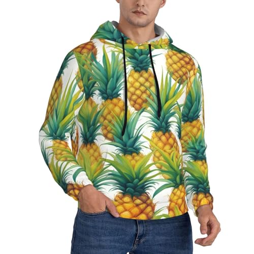 Sweat à capuche imprimé ananas tropicaux homme vêtement toutes saisons