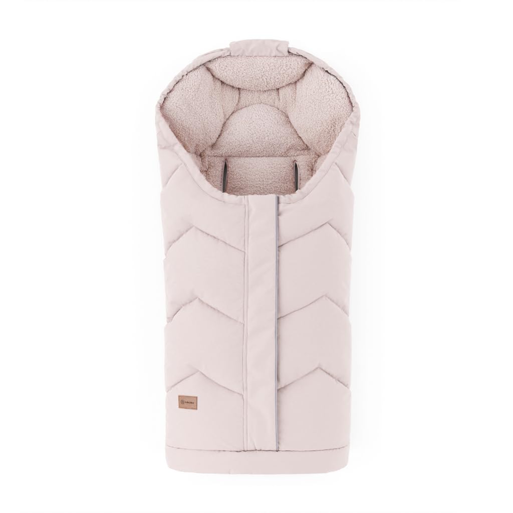 Petite&Mars Hygge Chancelière 4 en 1 pour poussette, nacelle, nacelle et traîneau – Extensible jusqu'à 106 cm – Polaire en peluche – Coupe-vent et imperméable 3000 mm – Pétale de rose