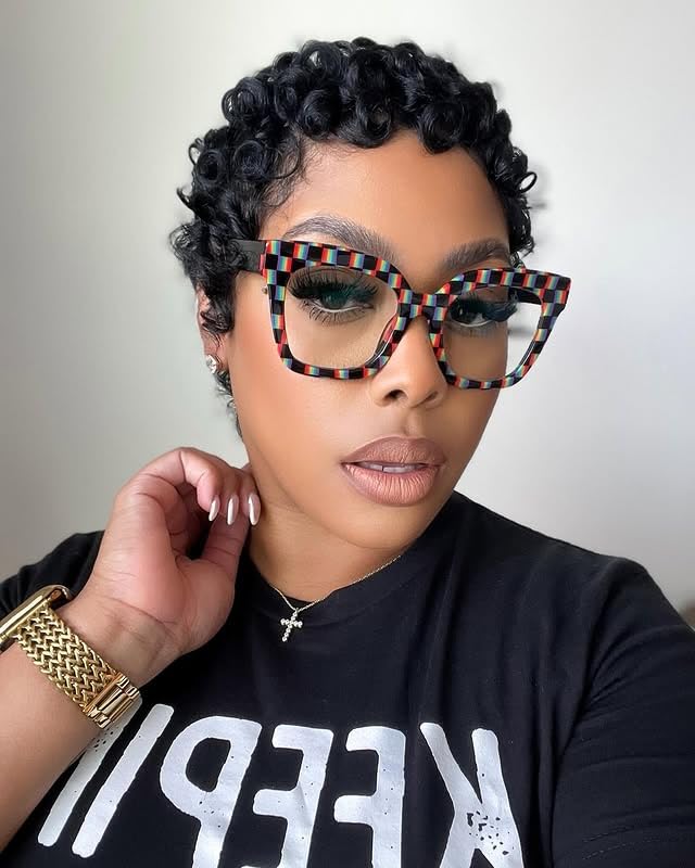 Image of VOOGLAM Square Blue Light Glasses for Women Anti Eyestrain Dry Eyes Computer Phone TV Eyewear Faustyna
