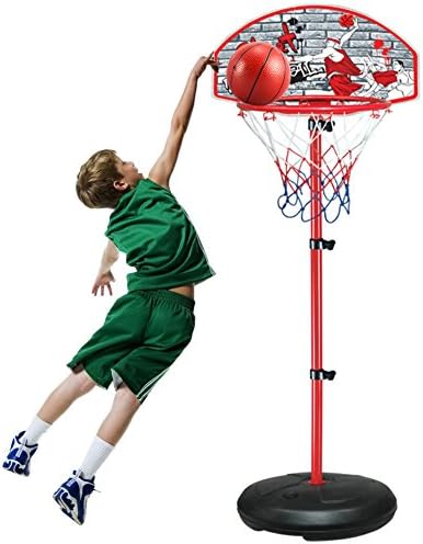 FreeBex Portable Basketball Hoop,Height Adjustable Basketball Stand Set with Anchor Kit Ball and Pump for Indoor and Outdoor,90 inch