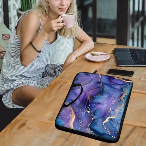 Funda para portátil 13 pulgadas con asa color púrpura mármol miniatura 2