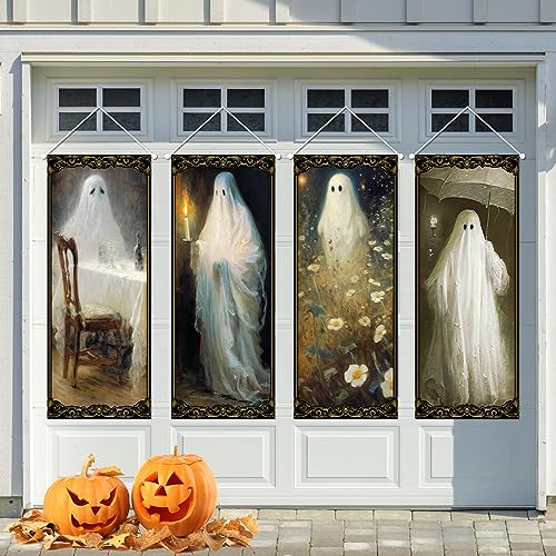 Vintage Halloween Decorations 4 Pcs Vintage Halloween Hanging Ban...