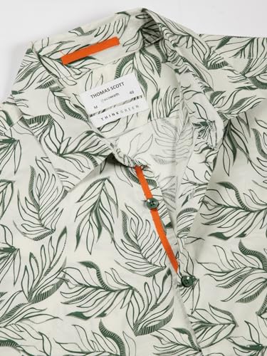 Image of Thomas Scott Men's | Printed | Half Sleeve | Regular Fit | Cotton Rayon | Spread Collar | Casual Shirt