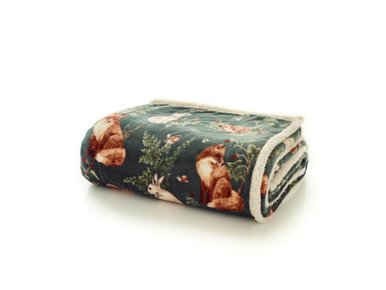 Deyongs    Green Woodland Wildlife 140X180cm Throw Sage in Size 180cm, BrandAlley