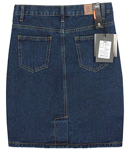 Chouyatou CYTQK20018971-BLUE-L Women'S Basic Five-Pocket Rugged Wear Denim Skirt thumb #1
