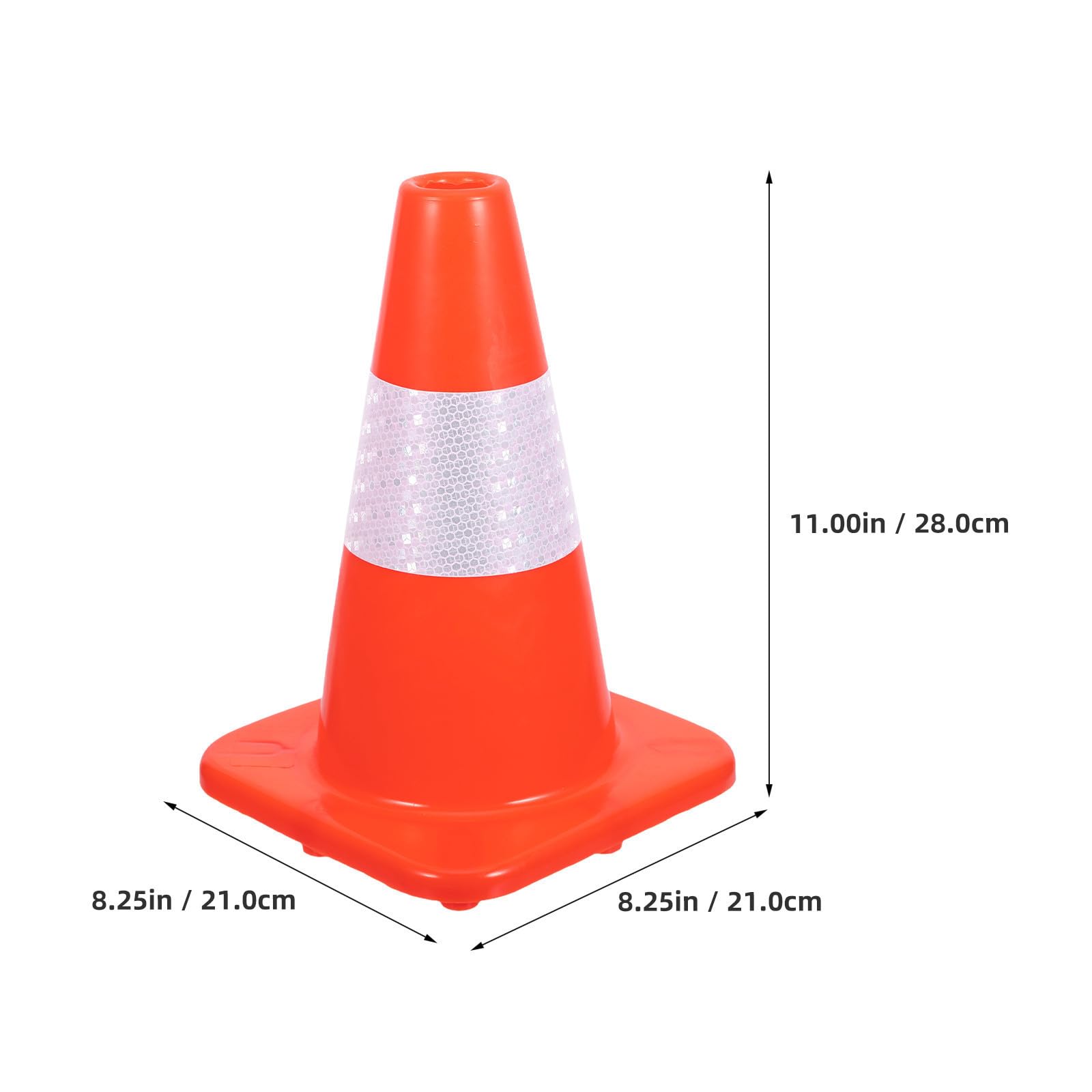 ibasenice Conos de Seguridad Vial Naranjas de Plástico 30 Cm, 3 Piezas con Collar Reflectante para Control de Tráfico, Construcción, Estacionamiento y Señalización Vial