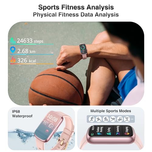 Image of Fitness Tracker, Smart Watches for Women Men with 24 /7 Heart Rate /Blood Pressure /Blood Oxygen Monitor, Sleep Tracker, Calories&Step Counter, IP68 Waterproof Health Activity Trackers for Android&iPhone