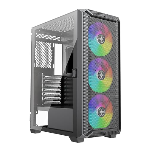 Xilence X613 XILENT Blade II Boîtier PC Gaming, 3X Ventilateurs ARGB 120mm, Boîtier ATX Midi Tower, Mesh Front Panel pour Une Bonne Airflow, Controlboard PWM/ARGB, Glas Side Panel sans Vis, Noir