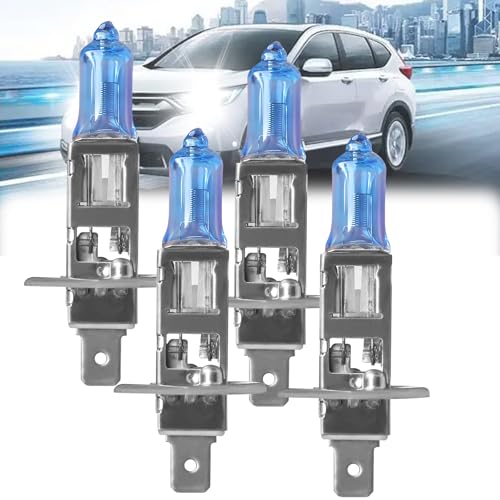 QUAYUB Fit For Honda CR-V CRV 2005-2006 Halogen Headlight Bulbs,H1 High Beam+H1 Low Beam Halogen Halogen Headlight Bulbs Headlamp Replcement Bulb Kit,Plug and Play,Bright White,Pack of 4