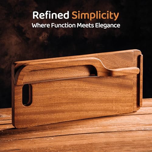 Set para cortar pan con tabla de madera ébano miniatura 6