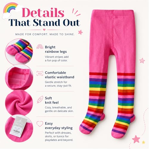 Image of VIKITA Girls tights Cotton Leggings in Spring fall winter stripe socks for girls 3-8 years