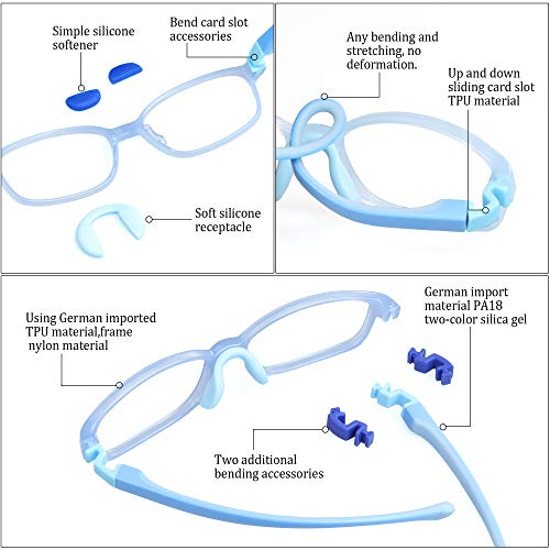 Image of LifeArt Kid Blue Light Blocking Glasses, Filter 85% of Harmful Blue Light, Anti Eyestrain and Blurry, Computer Glasses, Cut UV400 Anti Glare(Blue)