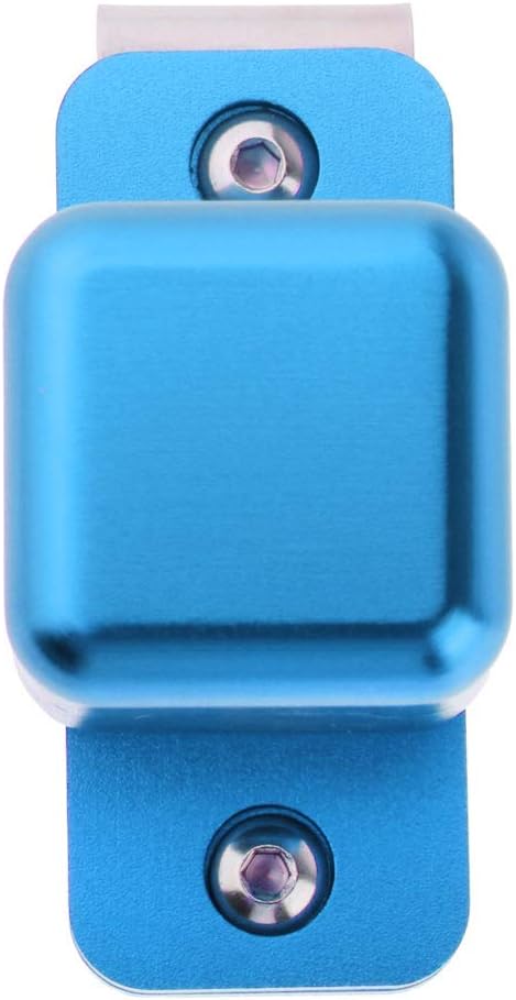 Magnetic Pool Cue Chalk Holder with Clip - Lightweight Aluminum Billiards Snooker Stick Tip Chalk Case - Red & Black Blue