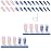 Magrace Long Coffin Press on Nails Blue Fake nails 24 pcs French Tips False Nails with Designs Stick on Nails for Women (A-5)
