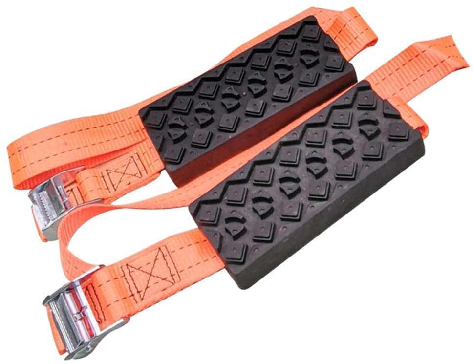 Recovery Track Mat, Portable Tire Traction Device for Snow, Mud And Sand – for Cars And Small Suvs, Get Unstuck Fast, 2Pcs (A)