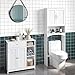 Meuble Salle De Bain Yaheetech Blanc - Armoire + Tiroir + Etagères - Neuf