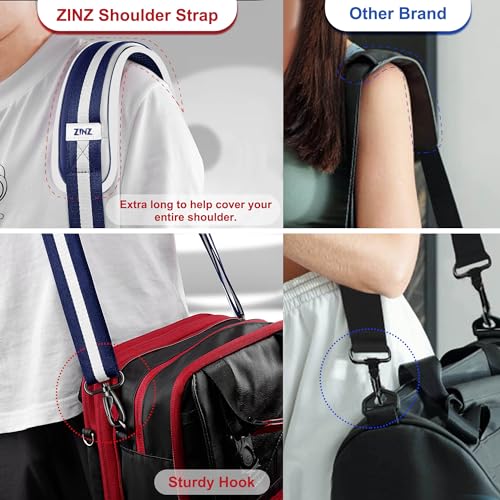 Image of ZINZ 79.5 inch Universal Strap with Ultra-Thick Fixed Breathable Pad - Adjustable Heavy-Duty Shoulder Strap for Laptop, Crossbody, Luggage, Gym, Camera Bag and More - TW01B06