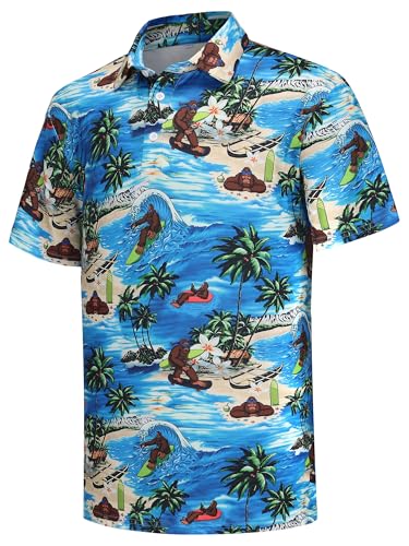 Mens Crazy Hawaiian Fun Golf Polo