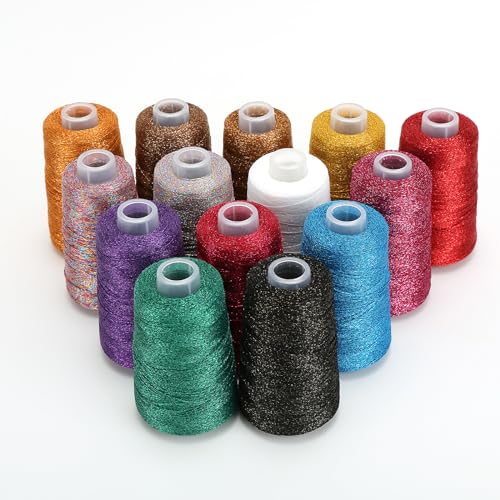 Image of Metallic Crochet Thread, 80g Lurex Yarn for Charms(Black Gold) | 35% lurex and 65% polyester, 628 yd #2 fine thread; adds metallic shine to crochet, knitting, charms, clothing and decor