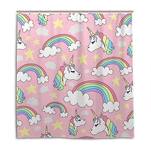 Rideau de douche Chenhong en polyester de qualité supérieure au design licorne soigné