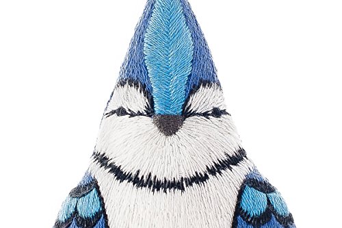 Image of Kiriki Press DIY Embroidery Doll Kit - Skill Level 3 - Beginner to Advanced Embroidery Kits for Adults Teens (3 Skill Levels) Animal Embroidery Kit - Screen Printed Pattern (Blue Jay - Level 3)