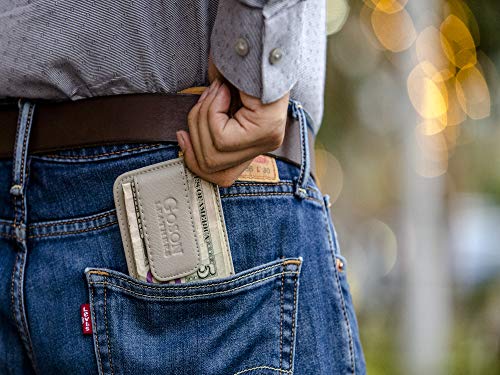 Image of Goson Leather Money Clip Wallet for Men, Front Pocket Wallet, Credit Card Holder, Slim Minimalist Wallet