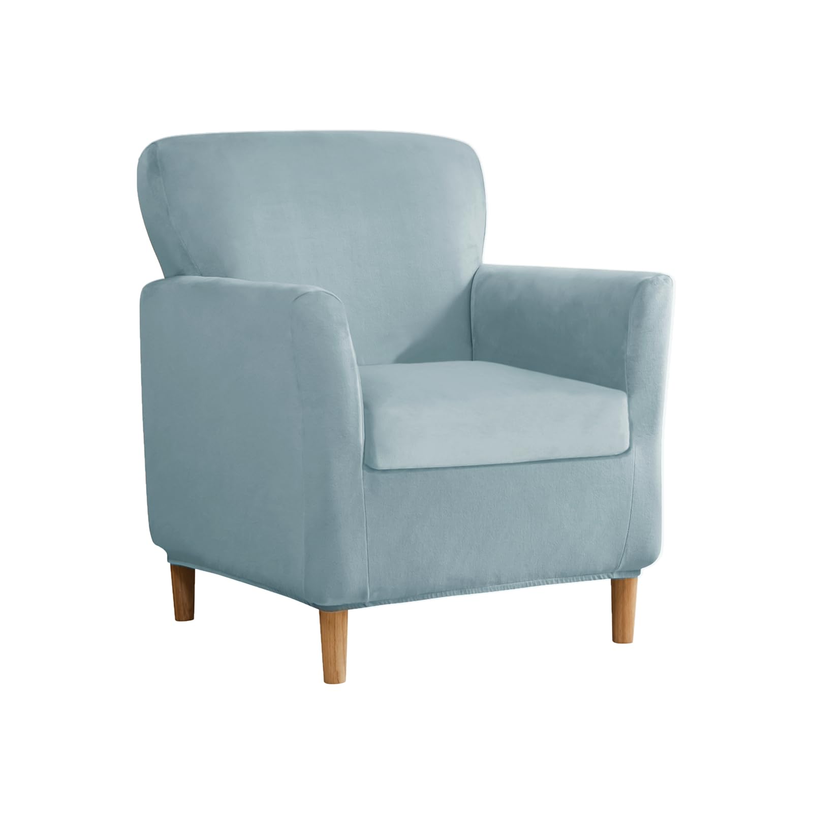 UNBBRRL Armchair Cover with Cushion Cover, Accent Chair Slipcover Stretch Velvet Non-Slip Mid Century Modern Accent Furniture Protector Cover for