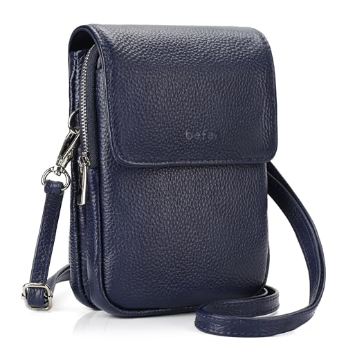 Image of befen Genuine Leather Crossbody Bags for Women, Cell Phone Cross body Purse Bag with RFID Blocking Card Slots