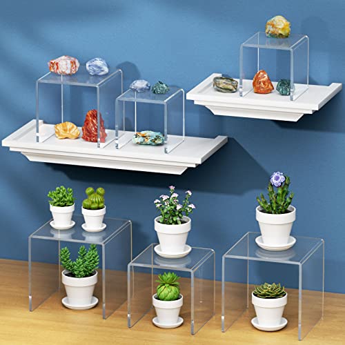 NIUBEE Acrylic Risers Display Stand 2 Set, Clear Display Risers Shelf,5x6x7 by NIUBEE - Used condition - Image 5