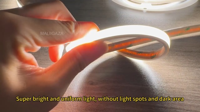 Image of Free Cuttable COB LED Neon Strip Light Waterproof IP68, 12V 16.4ft 6000K Silicone Flexible DIY LED Tape Light for Outdoor Bathroom Swimming Pool Decoration (Without Power Supply)