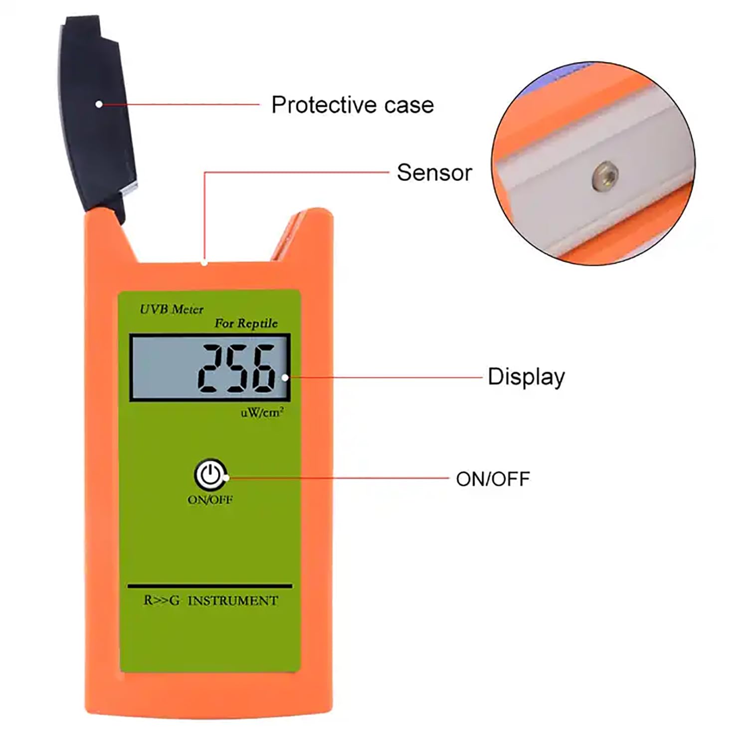 Medidor de lámpara UVB para Reptiles, probador UVB para lámpara de Calor para Reptiles con Pantalla Digital de 2 Pulgadas, Sensor UVB, para Pruebas diarias de UVC de Varias Luces para Reptiles