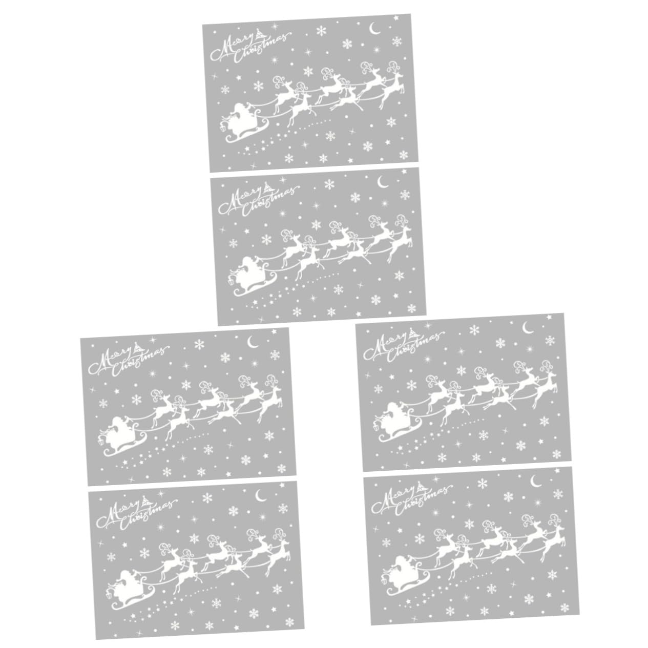 Autocollants en verre noel amovibles pour vitrine et fenêtre maison - 6 pièces