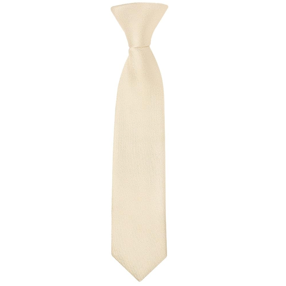 TIES R US Pre Tied Champagne Silk Boys Tie Age 4-7 Toddler Childs Kids Handmade Wedding Christening Prom PreTied Slim Tie