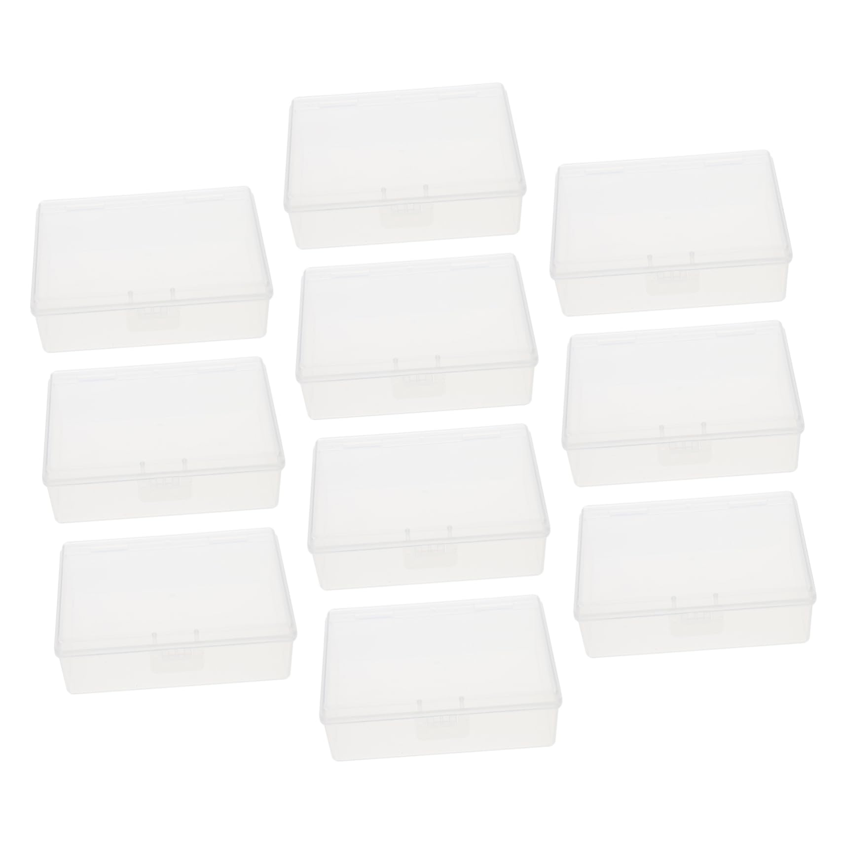 HOMSFOU 10Pcs Transparent Battery Storage Case Household Organizing Box for Cards and Batteries Smooth Edges Compact Design for Home and Office Use