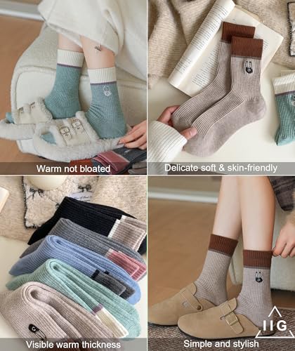 Image of IIG Winter Warm Wool Socks for Women Original Design Trendy Boot Socks Ideal Gift