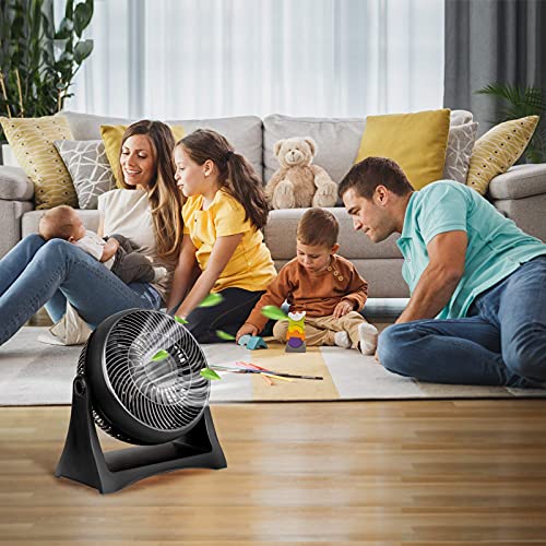 BEYOND BREEZE Air Circulator Fan with 3 Wind Speed,Quiet Operation and 90° Rotate,Personal Table Fan for Bedroom, Home, Office,8 Inch,Black