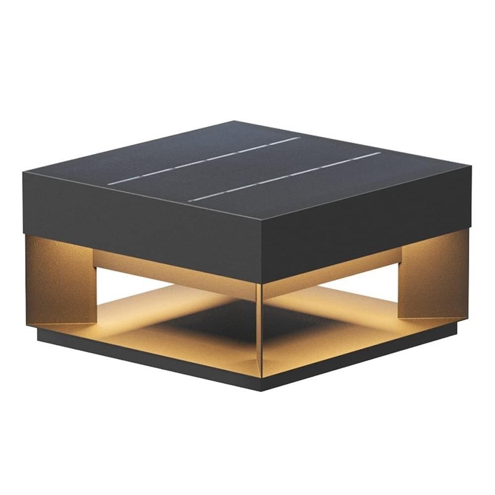Pfostenleuchten Außenbereich Solar-Pfostenleuchte, quadratisch, moderne Solar-Pfostensäulenleuchte, LED-Außen-LED-Zaundeck-Säulenkappenlampe, IP65, wasserdicht, Laterne, Landschaftssäulenleuchte for H