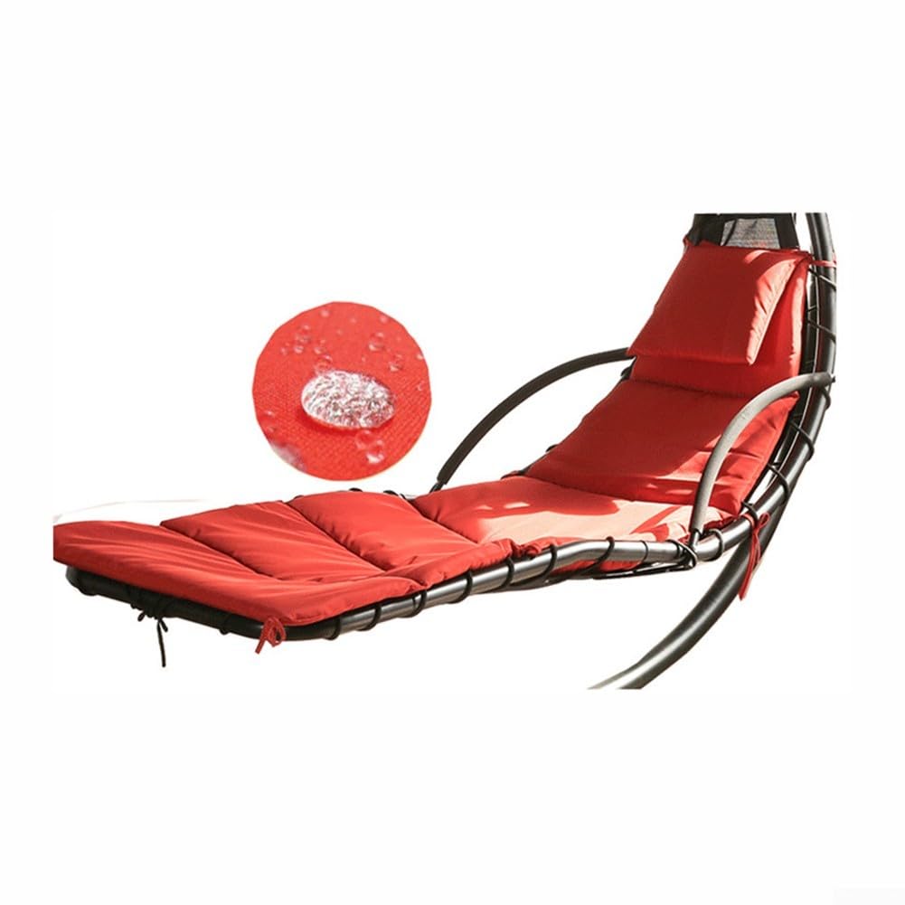 Housse de coussin de rechange pour chaise longue d'extérieur à suspendre, tissu en polyester résistant aux intempéries pour balancelle courbée, lavable en machine (orange)