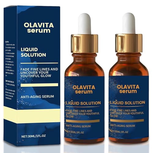 Olavita Serum Anti-Aging Liquid Face Serum with Vitamins C and E. Promotes Collagen Production and Softens Wrinkles and Expression Lines (2 Units)